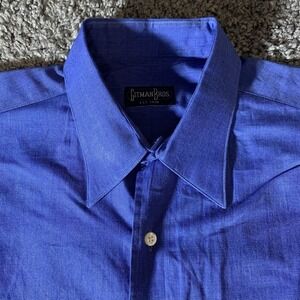 Gitman‎ Bros Shirt Mens 16 33 Made In USA Broadcloth Dress Formal Office
